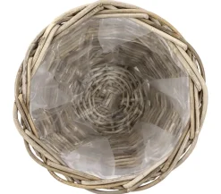 Van der Leeden Rattan-Topf, konisch, grau-braun Natur Sale