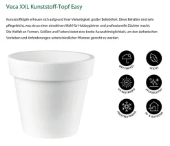 VECA XXL Kunststoff-Topf Easy, rund Weiß New