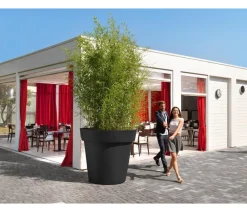 VECA Blumentöpfe & Übertöpfe - XXL Kunststoff-Topf Easy, rund Dunkelgrau