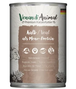 Venandi Animal Nassfutter für Katzen Monoprotein, Adult, 400 g Hot