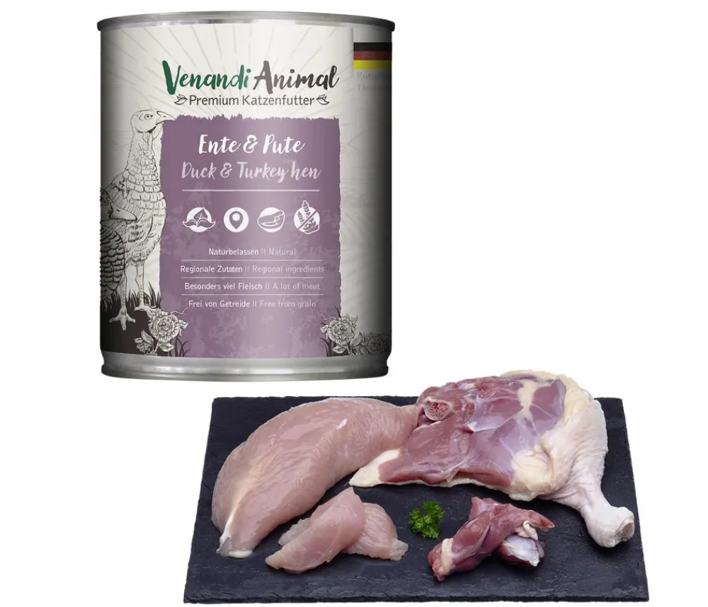 Venandi Animal Nassfutter Katze - Nassfutter für Katzen Adult, 800 g
