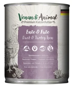 Venandi Animal Nassfutter Katze - Nassfutter für Katzen Adult, 800 g