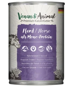 Venandi Animal Nassfutter Katze - Nassfutter für Katzen Monoprotein, Adult, 400 g