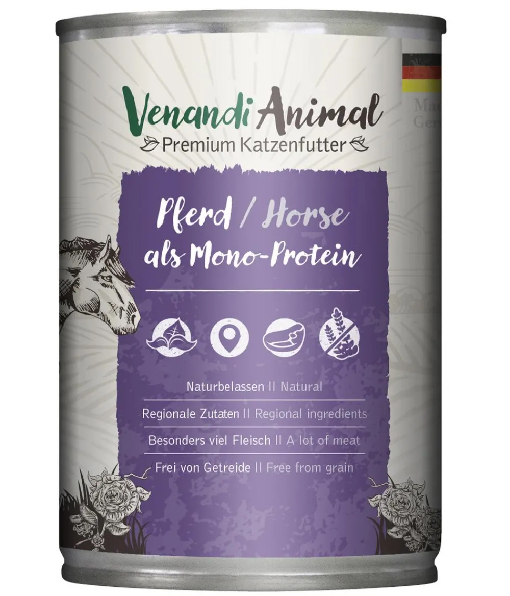 Venandi Animal Nassfutter Katze - Nassfutter für Katzen Monoprotein, Adult, 400 g