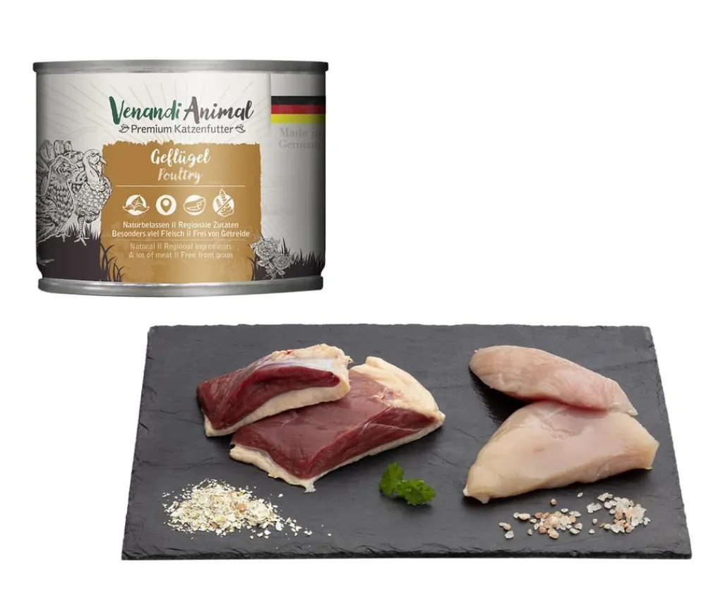Venandi Animal Nassfutter für Katzen Adult, 200 g Hot