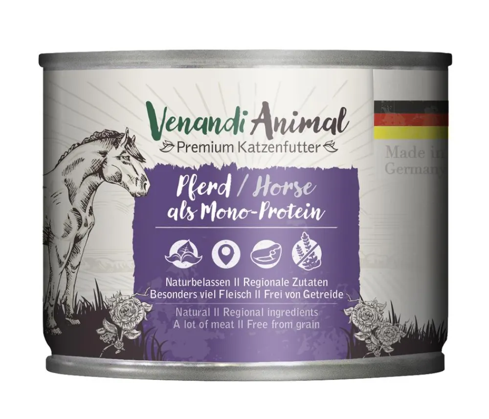 Venandi Animal Nassfutter Katze - Nassfutter für Katzen Monoprotein, Adult, 200 g