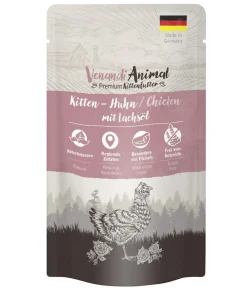 Venandi Animal Nassfutter Katze - Nassfutter für Katzen Kitten, Huhn, 125 g