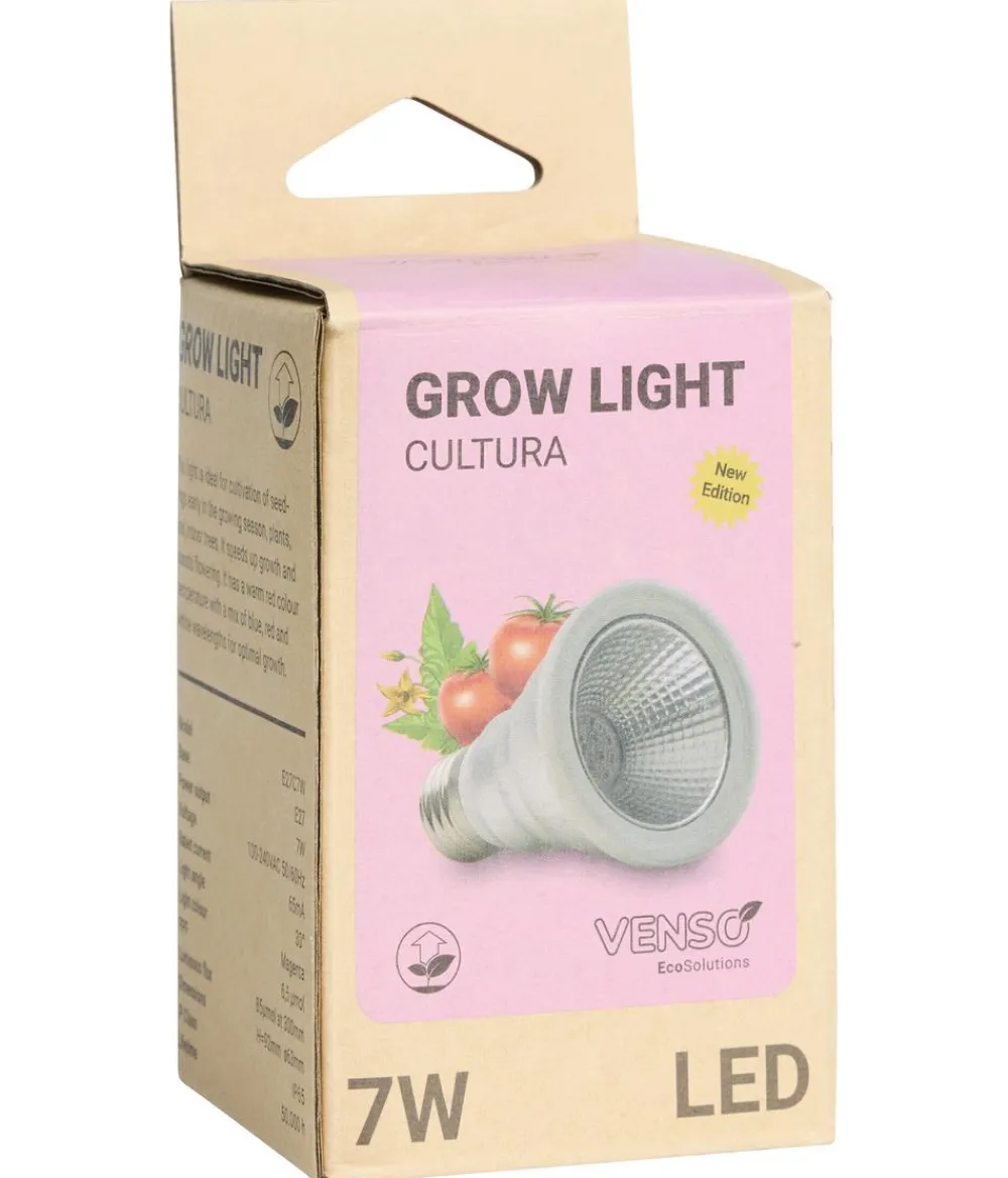 Venso Gewächshaus Zubehör - LED-Pflanzenlampe Cultura E27, 7 W Silber