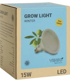 Venso Gewächshaus Zubehör - LED-Pflanzenlampe Winter E27, 15 W Silber