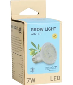 Venso Gewächshaus Zubehör - LED-Pflanzenlampe Winter E27, 7 W Silber