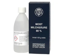 Vina Saft- & Weinherstellung - Milchsäure zur Mostbereitung, 80%, 125 g Transparent