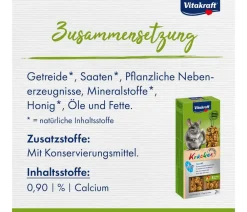 Vitakraft® Nagersnacks|Funktionelle Leckerlies - Kräcker® Original Calci-Fit für Chinchillas, 2er Pack