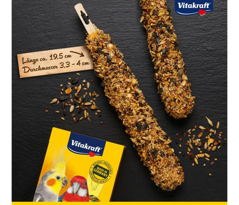Vitakraft® Vogelfutter & Snacks - Kräcker® Original Feather Care für Großsittiche, 2er Pack