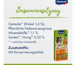 Vitakraft® Kräcker® Original + Honig & Dinkel für Meerschweinchen, 2er Pack New