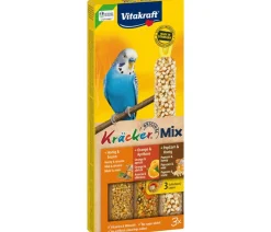 Vitakraft® Kräcker® Original Mix + Honig / Orange / PopCorn für Wellensittiche, 3er Pack Discount