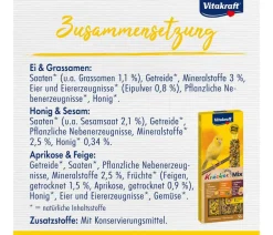 Vitakraft® Vogelfutter & Snacks - Kräcker® Original Mix + Ei / Frucht / Honig für Kanarien, 3er Pack