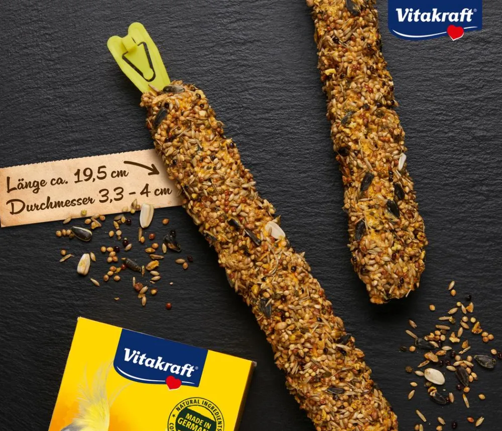 Vitakraft® Vogelfutter & Snacks - Vogelsnack Kräcker® Original Kiwi + Citrus für Großsittiche, 2er Pack