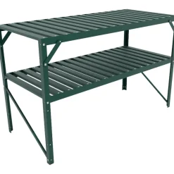 Vitavia Gewächshaus Zubehör - Alu-Tisch, 2 Ablagen Dunkelgrün