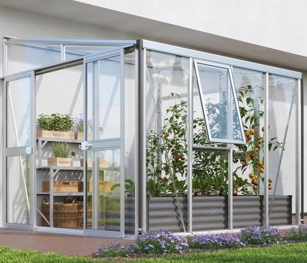Vitavia Gewächshäuser - Gewächshaus Athene 7000 ESG/HKP, ca. B271/H239/T266 cm Silber