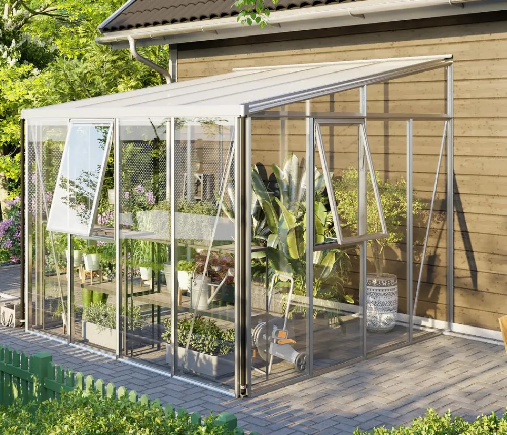 Vitavia Gewächshäuser - Gewächshaus Athene 7000 ESG/HKP, ca. B271/H239/T266 cm Silber
