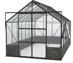 Vitavia Gewächshaus Cassiopeia 11500 ESG, inkl. Sockelmauer Basalt Schwarz New