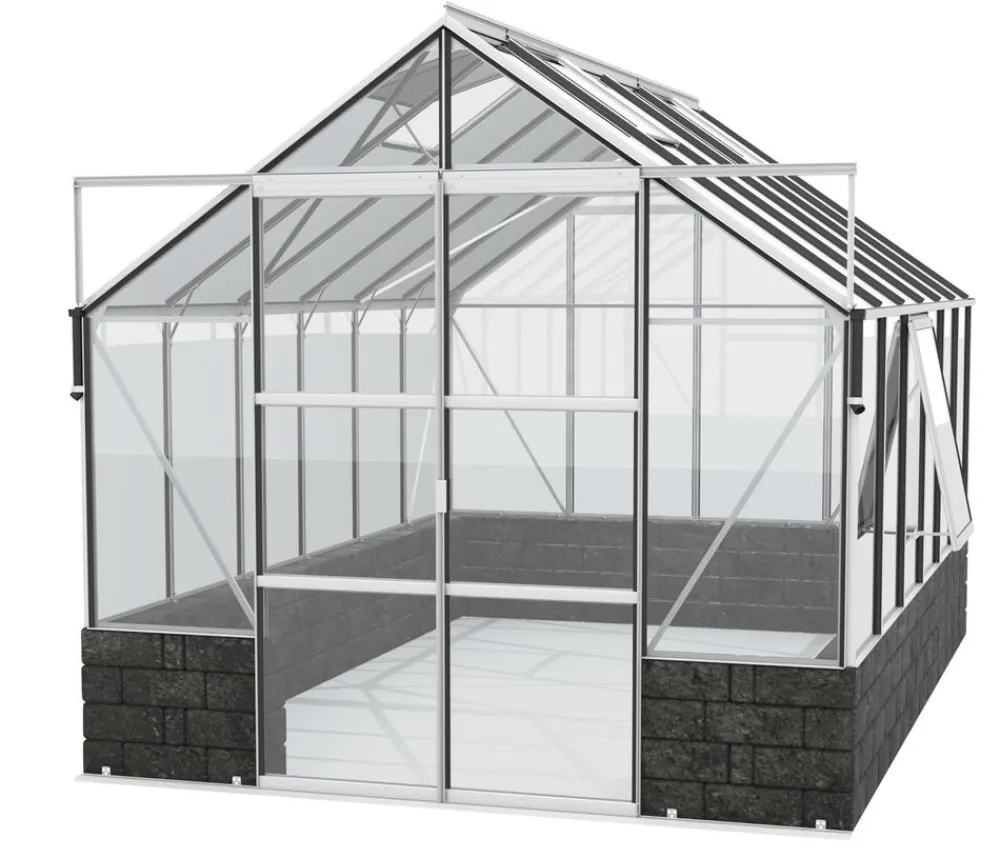Vitavia Gewächshäuser > Gewächshaus Cassiopeia 9900 ESG, inkl. Sockelmauer Basalt