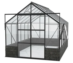 Vitavia Gewächshäuser > Gewächshaus Cassiopeia 9900 ESG/NSG, inkl. Sockelmauer Basalt