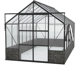 Vitavia Gewächshäuser > Gewächshaus Cassiopeia11500 ESG/NSG, inkl. Sockelmauer Basalt