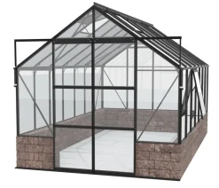 Vitavia Gewächshaus Cassiopeia 11500 ESG, inkl. Sockelmauer Herbstlaub Schwarz Discount