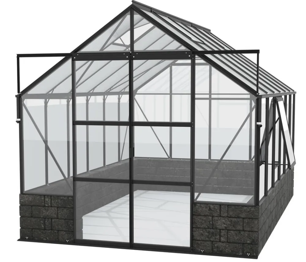 Vitavia Gewächshäuser > Gewächshaus Cassiopeia 9900 ESG/HKP, inkl. Sockelmauer Basalt