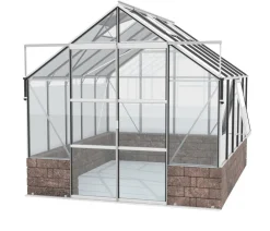 Vitavia Gewächshaus Cassiopeia 8300 ESG, inkl. Sockelmauer Herbstlaub Silber Clearance