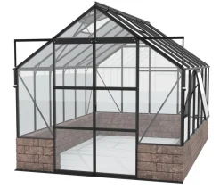 Vitavia Gewächshaus Cassiopeia 9900 ESG, inkl. Sockelmauer Herbstlaub Schwarz