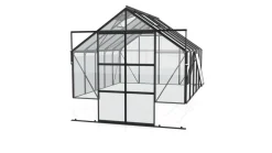 Vitavia Gewächshäuser - Gewächshaus Cassiopeia 8300 ESG/HKP, inkl. Sockelmauer Basalt Silber