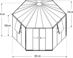 Vitavia Gewächshäuser - Gewächshaus Forum 9000 inkl. Stahlfundamentrahmen, ESG/HKP Weiß