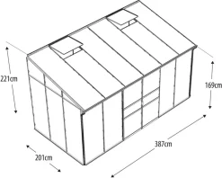 Vitavia Gewächshäuser > Gewächshaus Iris 7800, ca. B387/H221/T201 cm