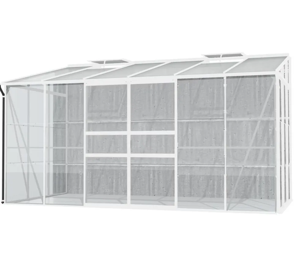 Vitavia Gewächshaus Iris 7800 ESG/HKP, ca. B387/H221/T201 cm Silber Clearance
