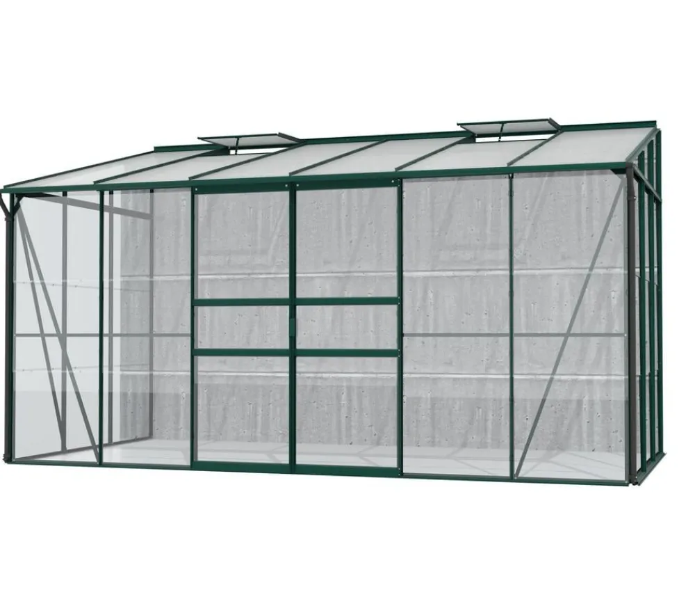 Vitavia Gewächshäuser - Gewächshaus Iris 7800 ESG/HKP, ca. B387/H221/T201 cm Dunkelgrün