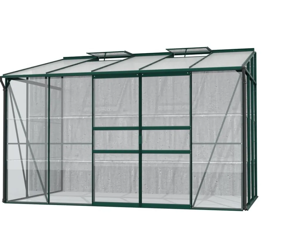 Vitavia Gewächshäuser - Gewächshaus Iris 6500 ESG/HKP, ca. B324/H221/T201 cm Dunkelgrün