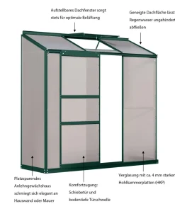 Vitavia Gewächshäuser > Gewächshaus Iris 1300 HKP, ca. B193/H182/T69 cm