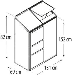 Vitavia Gewächshäuser > Gewächshaus Iris 900 HKP, ca. B131/H182/T69 cm