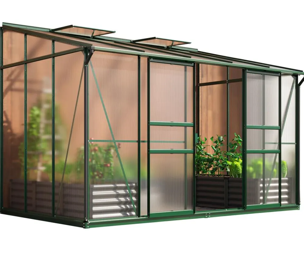 Vitavia Gewächshäuser - Gewächshaus Iris 6500 HKP, ca. B324/H221/T201 cm Dunkelgrün