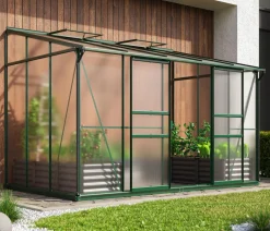 Vitavia Gewächshäuser - Gewächshaus Iris 6500 HKP, ca. B324/H221/T201 cm Dunkelgrün