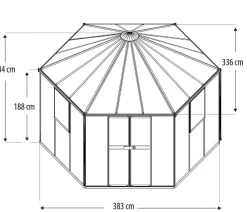 Vitavia Gewächshaus Luna 9000, inkl. Stahlfundamentrahmen, ca. B383/H283/T331 cm Schwarz Online