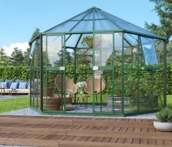 Vitavia Gewächshaus Luna 9000, inkl. Stahlfundamentrahmen, ca. B383/H283/T331 cm Dunkelgrün Outlet