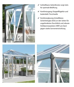 Vitavia Gewächshäuser - Gewächshaus Moros, ESG/HKP Silber