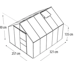 Vitavia Gewächshaus Neptun 8300, ESG/HKP Schwarz Best