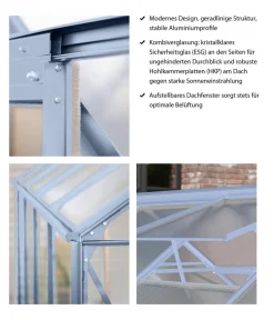 Vitavia Gewächshäuser - Gewächshaus Neptun 8300, ESG/HKP Silber