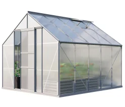 Vitavia Gewächshäuser - Gewächshaus Neptun 8300 HKP, ca. B257/H230/T321 cm Silber