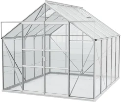 Vitavia Gewächshaus Neptun Plus 8300 ESG/HKP, inkl. Stahlfundamentrahmen, ca. B257/H238/T321 cm Silber Sale