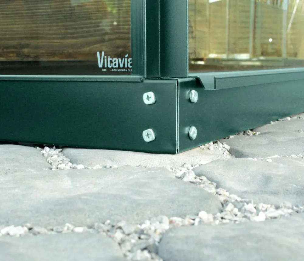 Vitavia Gewächshaus Neptun Plus 6700 ESG/HKP, inkl. Stahlfundamentrahmen, ca. B257/H238/T258 cm Dunkelgrün Outlet